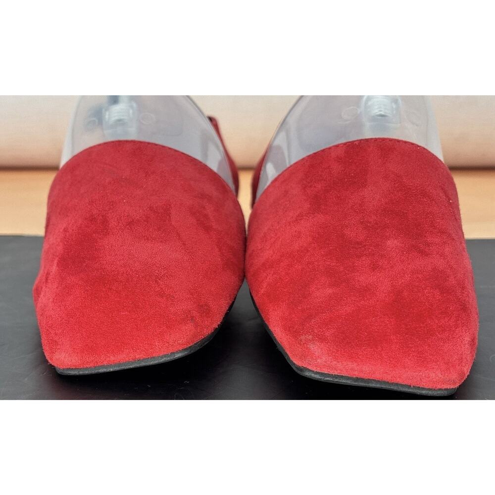 Free People Jeffrey Campbell Red Suede Ballet Flat Square Toe D'Orsay Flat - Picture 6 of 9